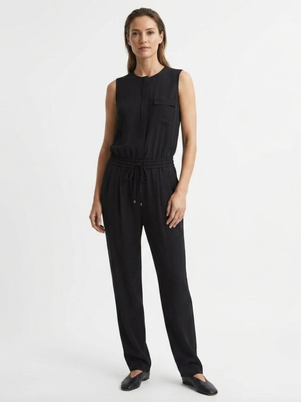 NWOT JUDITH & CHARLES BLACK UTILITY SLEEVELESS FULL LENGTH JUMPSUIT - XS - Picture 1 of 12
